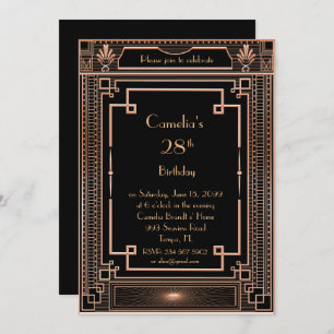 Convite de aniversário mulher,excelente Gatsby,pre