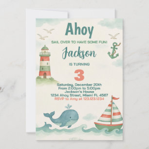 Convite de aniversário náutico