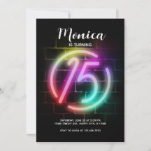 Convite de aniversário Neon para 15 de menina Aniv