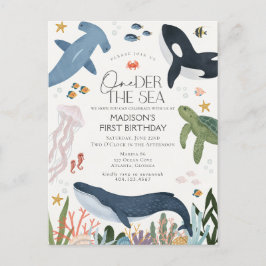 Convite de Aniversário Neutro em Gênero Um Debaixo