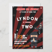 Convite de aniversário Ninja