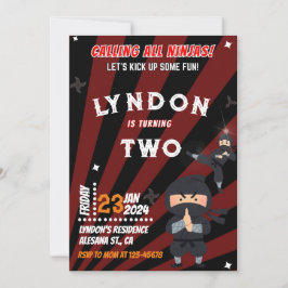 Convite de aniversário Ninja