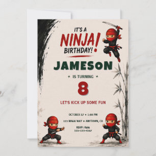 Convite de Aniversário Ninja Warrior