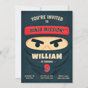 Convite de Aniversário Ninja Warrior
