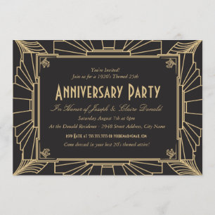 Convite de Aniversário no Estilo Art Deco