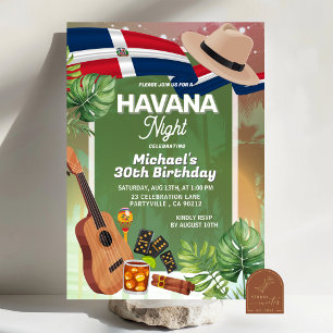 Convite de Aniversário Noite de Havana Dominicana