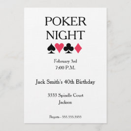 Convite de aniversário Noturno Poker