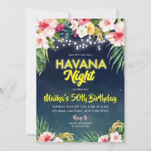 Convite de aniversário Noturno Tropical de Havana