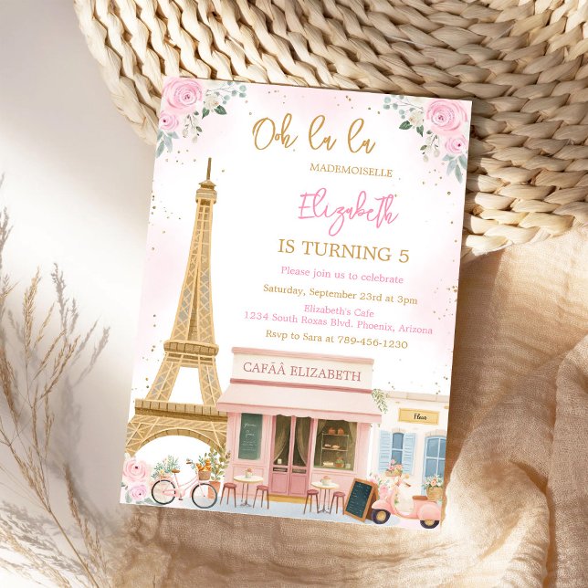 Convite de Aniversário Oh La La Parisiense Paris (Criador carregado)