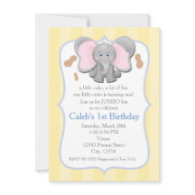 Convite de aniversário ou chá de bebê de elefante