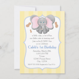 Convite de aniversário ou chá de bebê de elefante 