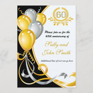Convite de Aniversário Ouro e Prata de 60 anos
