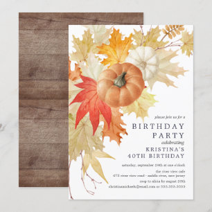 Convite de Aniversário Outono Rústico