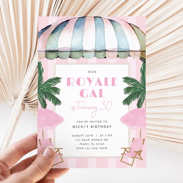 Convite de aniversário Palm Royale (Palm Royale Birthday Invitation)