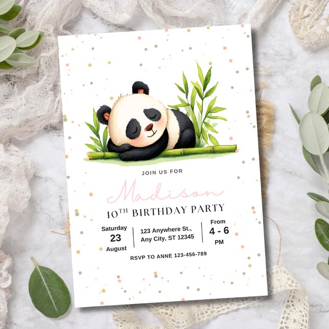 Convite de Aniversário Panda, Aniversário de Menin (Criador carregado)
