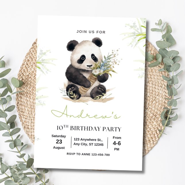 Convite de Aniversário Panda, Convite de Aniversár (Criador carregado)