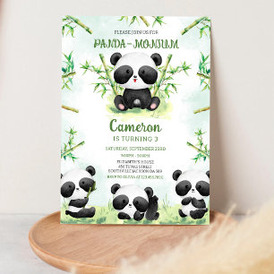 Convite de Aniversário Panda-monium Panda