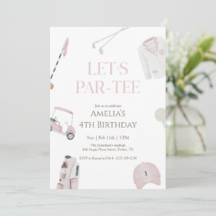Convite de Aniversário Par-Tee de Golfe com Aquare