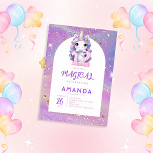 Convite de Aniversário para 12 de Pastel Cute Unic