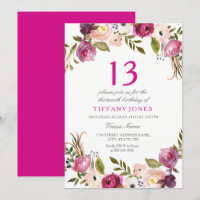 Convite de Aniversário para 13 de Botânica Rosa Vi