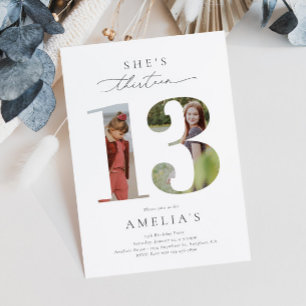 Convite de aniversário para 13 de Foto