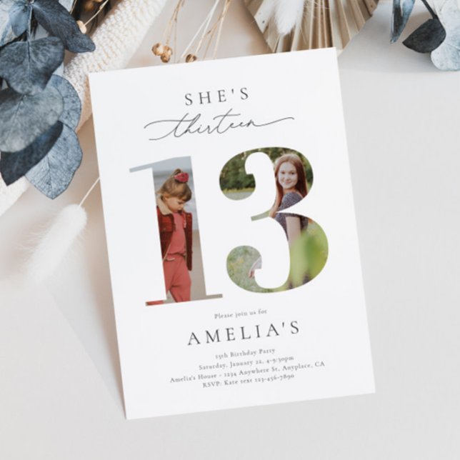 Convite de aniversário para 13 de Foto (Criador carregado)
