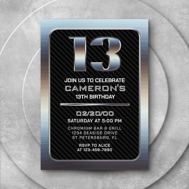 Convite de Aniversário para 13 de Menino (Criador carregado)