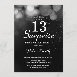 Convite de Aniversário para 13 de Surpresa de Silv