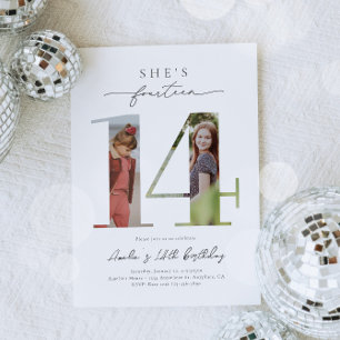 Convite de aniversário para 14 de Foto