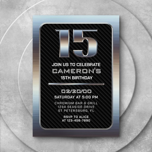 Convite de Aniversário para 15 de Menino (Criador carregado)