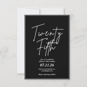 Convite de Aniversário para 25 Elegante e Simples