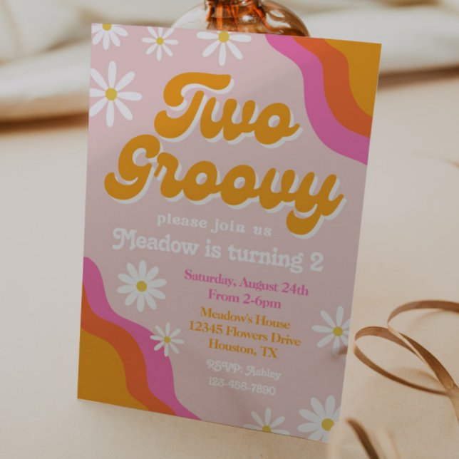 Convite de aniversário para 2 Groovy | Groovy Birt (Criador carregado)