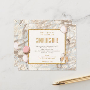 Convite de Aniversário para 40 Festas de Glitter O