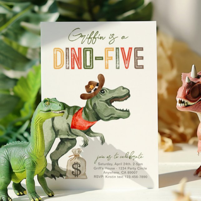 Convite de Aniversário para 5 do Café Dinossauro (Criador carregado)