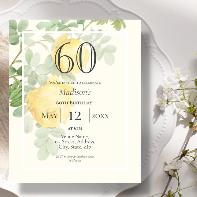 Convite de Aniversário para 60° Orçamento Rose Ama (Criador carregado)