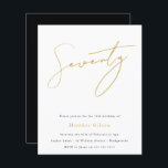 Convite de Aniversário para 70 de Orçamento de Scr<br><div class="desc">70 de Orçamento de Script Preto e Dourado Convite Aniversário Ver itens correspondentes na Loja de Niche e Nest</div>