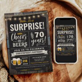 Convite de Aniversário para 70 de Saúde e Cervejas