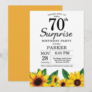 Convite de Aniversário para 70 de Surpresa de Gir