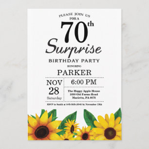 Convite de Aniversário para 70 de Surpresa de Gira