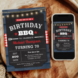 Convite de Aniversário para 70 - Festa de Churrasc