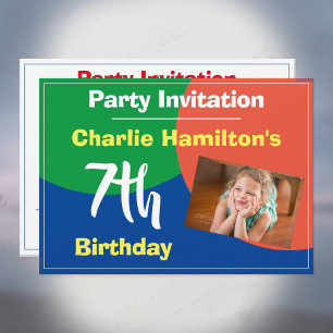 Convite de Aniversário para 7 com Foto