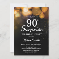 Convite de aniversário para 90 de Surpresa Dourada