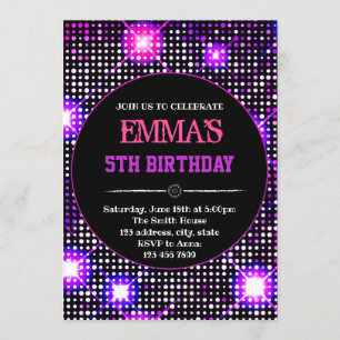 Convite de aniversário para a festa de dança da