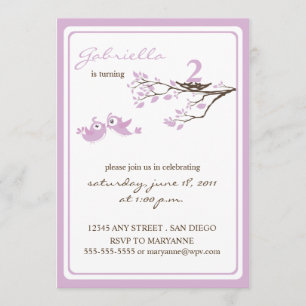 Convite de Aniversário para a Lavanda de Pequenas