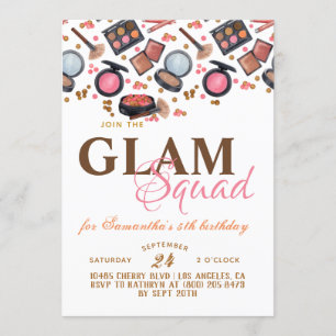 Convite de Aniversário para a Maturação de Glam Sq