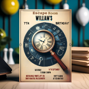 Convite de Aniversário para a Sala de Escape do Ba