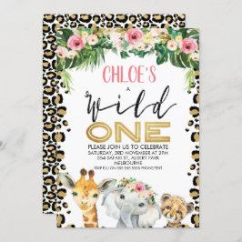 Convite de Aniversário para a Skin Floral de Leopa