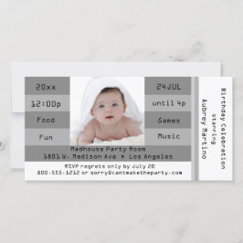Convite de Aniversário para Admissão de Fotos Silv