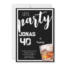 Convite de aniversário para adultos com Whiskey
