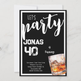 Convite de aniversário para adultos com Whiskey